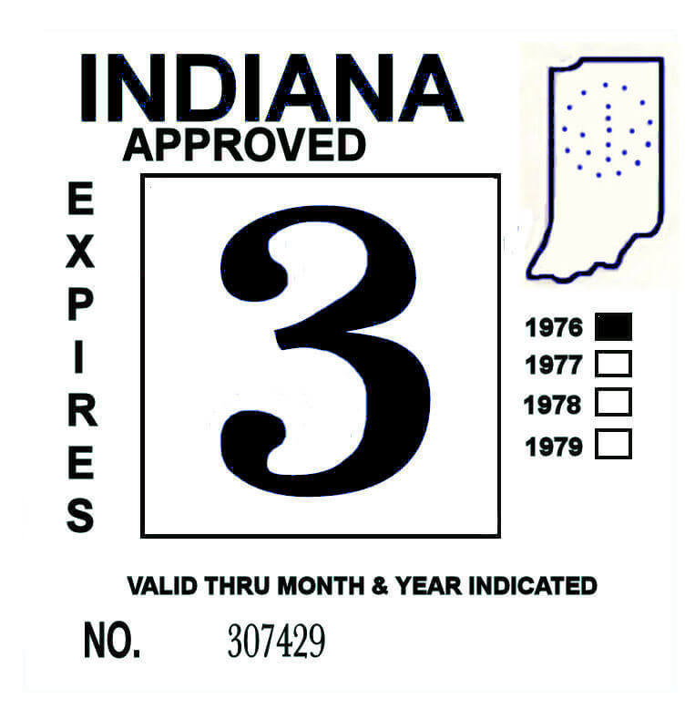 (image for) 1976 Indiana Inspection Sticker BLACK